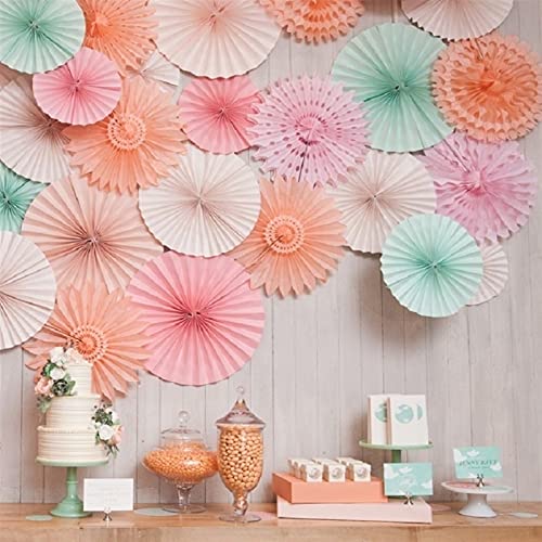 Blomma pappersfläkt Decorativo Body Party Paper Crafts 4 '' - 12 '' Fans de papel DIY Papel de tejido de bricolaje Flor para el festival de fiesta de cumpleaños de boda Alla typer av pappersfläktar oc