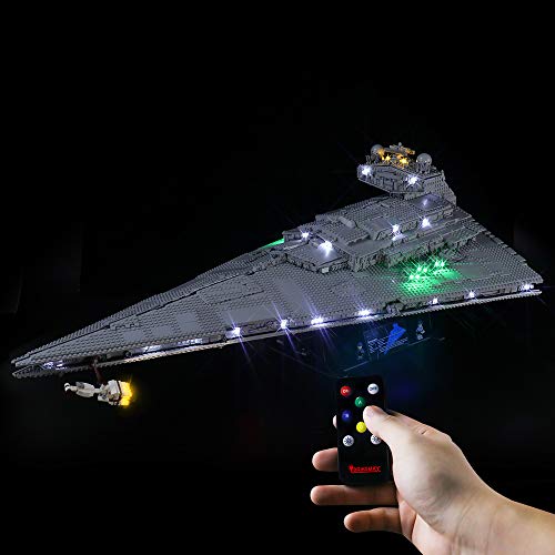 BRIKSMAX Kit de Iluminación Led para Imperial Star Destroyer,Compatible con Ladrillos de Construcción Lego Modelo 75252, Juego de Legos no Incluido (Versión de Control Remoto)