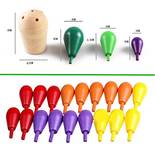 Cactus Equilibrio Ninos Edificios Juguete Colorido Construccion Madera Montaje Desmontaje Apilado Bloque Juego Creativo DIY Toys 28 Pcs 3 Anos y Mas