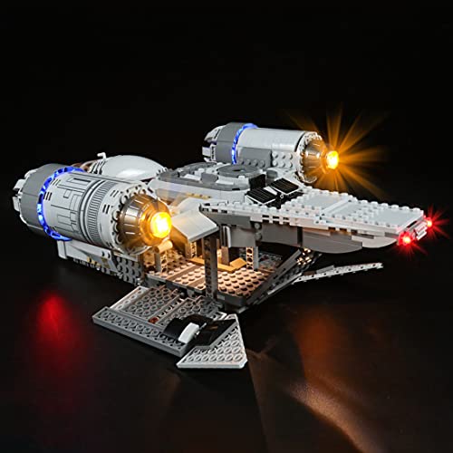 CALEN Juego de luces LED para Lego 75292 Star Wars The Razor Crest Building Blocks modelo, iluminación suave, compatible con Lego 75292 (solo LED incluido)