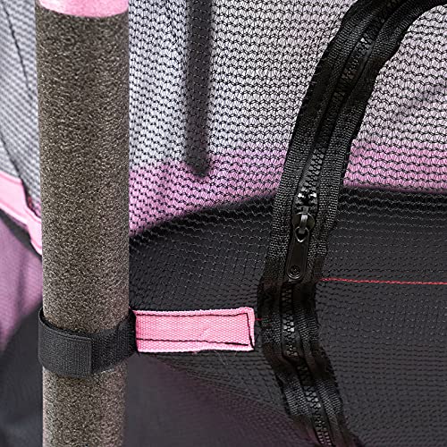 Cama elástica de jardín Kids Junior Mini trampoline con red de seguridad y almohadilla de salto – trampolín de ejercicios para interior y exterior, 11 kg (rosa)