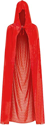 Capa de terciopelo rojo para niños, día mundial del libro infantil, disfraz de Halloween o disfraz, superhéroe, diablo, vampiro, 120 cm con capucha unisex