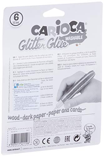 Carioca - Blister con 6 piezas, glitter glue (A77100010)