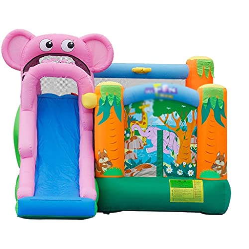 Castillos inflables Diapositiva Castillo Hinchable para Niños Cama Elástica con Colchón De Aire Trampolín para Parque Infantil para El Hogar Cama De Salto De Elefante Regalos para Niños