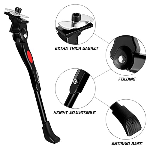Cavalletto Bici Regolabile, Supporto Posteriore In Lega Di Alluminio per Mountain Bike Da Centro, Bici Da Strada, Bici Da Città, Bici Pesanti, Bici Da 24-29 Pollici (Black)