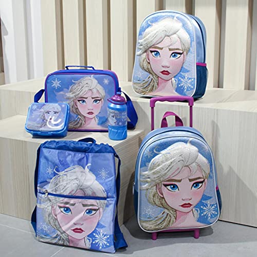 Cerdá, Mochila con Ruedas Infantil 3D de Frozen 2 con Lentejuelas-Licencia Oficial Disney Studios Unisex niños, Multicolor, 260X310X100MM