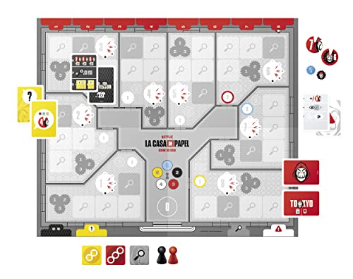 Clementoni - 16637 - Casa de Papel/Money Heist - Fábrica de la Moneda - Juego de Mesa La casa de Papel- Familiar