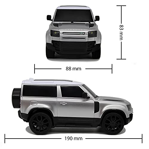CMJ RC Cars Range Rover Discovery - Mando a distancia oficial para coche 1:24 con luces LED de trabajo, supercar controlado por radio (Range Rover Silver)