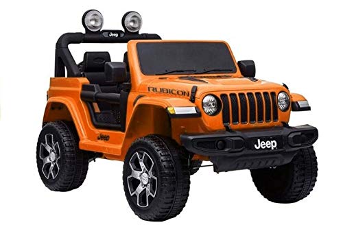Coche eléctrico de 2 plazas 12 V Jeep Wrangler Rubicon Orange – Pack Luxe