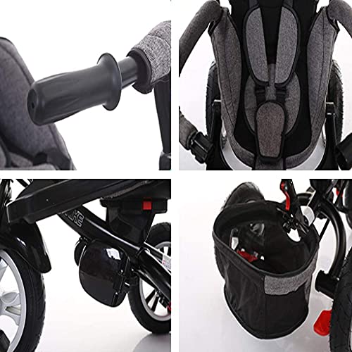 Cochecito de bebé cochecito cochecito cochecito cochecito cochecito 3 en 1 cochecito de bebé triciclo bicicleta pliegue rápido para niños con arnés de embrague y arnés de seguridad carrito de niños po