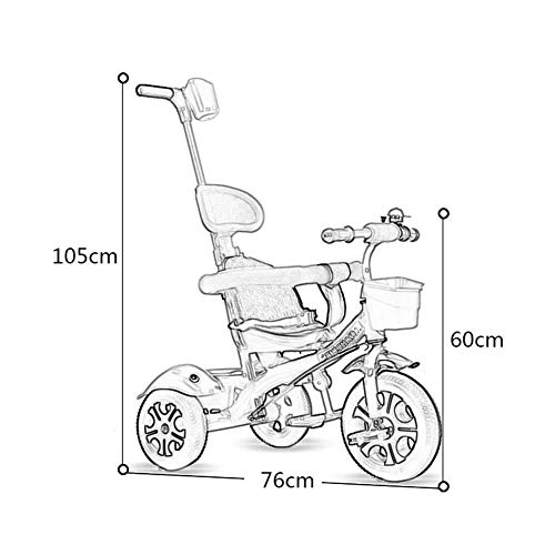 Cochecito Plegable Triciclo niños Multifuncional Bicicleta Ligera Silla de Paseo de Tres Ruedas Ultraligero niños rotación Triciclo (Color : Green)