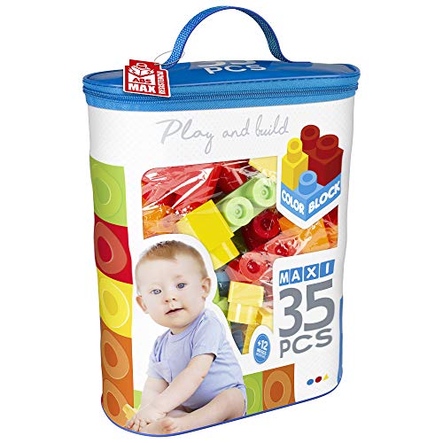 ColorBaby - Construcciones para niños juego construcción bolsa 35 piezas maxi color block (49276)