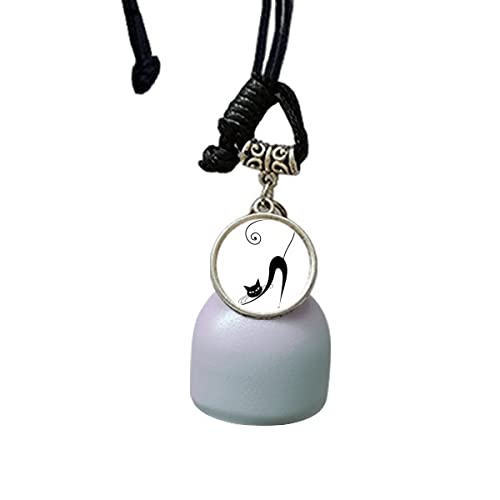 comp Gato negro estiramiento Halloween Animal Art contorno viento campanillas campana coche colgante