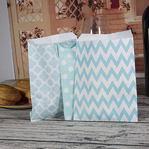 Czemo 100pcs Bolsas Papel Colores Pequeñas Boda de la Barra de Caramelo Bolsas de Regalo del Partido Bolsas de Papel Bolsa (Azul)