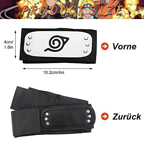 Daohexi Kakashi - Juego de cosplay ninja Konoha Naruto, cinta para la frente y máscara de cacashi, guantes, shuriken de Kunai Ninja de plástico, accesorio para cosplay de Naruto