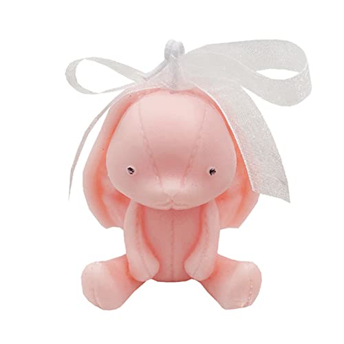 DAXINYANG Velas de cumpleaños para niños con Conejo de Orejas caídas, Vela de Adorno para Tarta de bebé Adorable y Adorable Hecha a Mano