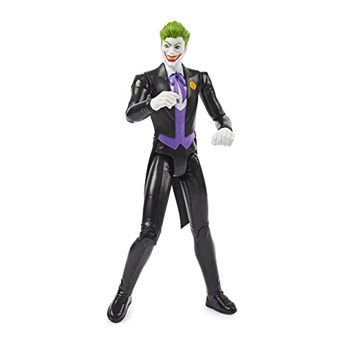 dc comics Batman - Figura de acción The Joker de 12 Pulgadas (Traje Negro), Juguetes para niños de 3 años en adelante