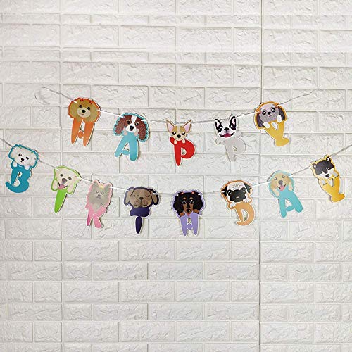 Decoración de Cumpleaños para Perros, Banner de Cumpleaños para Perros, Fiesta de Cumpleaños Temática para Mascotas, Globo de Cumpleaños para Mascotas, para Celebrar Cumpleaños de Mascotas