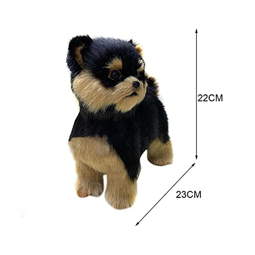 Decoración Realista de Simulación de Yorkshire Terrier, Lindo Perro de Peluche, Cachorros Hechos a Mano para Decoración del Jardín del Hogar, Suministros de Adorno, 8.6 Pulgadas