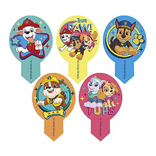 Dekora Dekorapin Decoración Comestible para Tartas Cupcakes o Pasteles de Cumpleaños Infantiles, 20 Obleas Comestibles de Paw Patrol la Patrulla Canina Tamaño 6,5x4cm, 135021