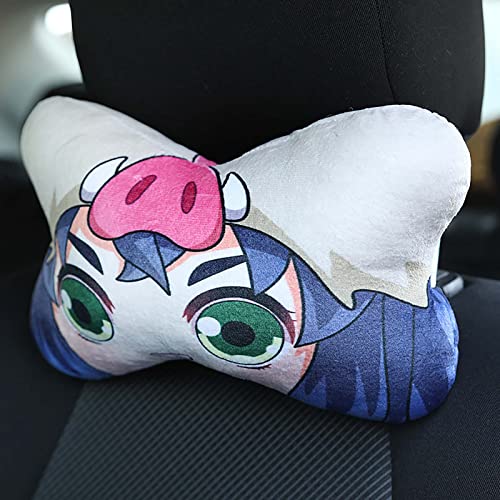 Demon Slayer Kimetsu No Yaiba para Hashibira Inosuke Almohada De Coche Anime Felpa Almohada De Dibujos Animados Sofá Sala De Estar Dormitorio Dormitorio DecoracióN 25cm