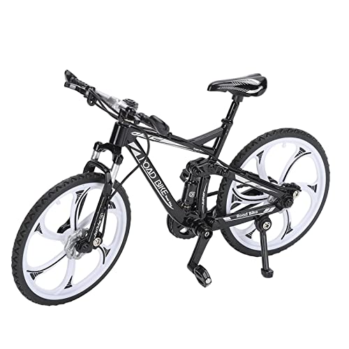 Denkerm Modelo de Bicicleta, Modelo de Bicicleta Giratorio Innovador de Aleación de Juguete, Manualidades Finas para Niños para Colección para Racing Club(Negro)