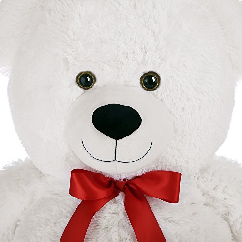Deuba Oso de Peluche Gigante Blanco XL 100 cm Osito Suave y cariñoso para niños y Adultos - Colores realistas