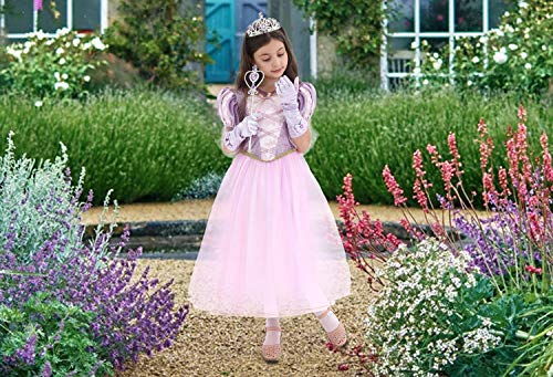 Disfraz inspirado en la princesa Rapunzel para niñas con accesorios 5-6 años