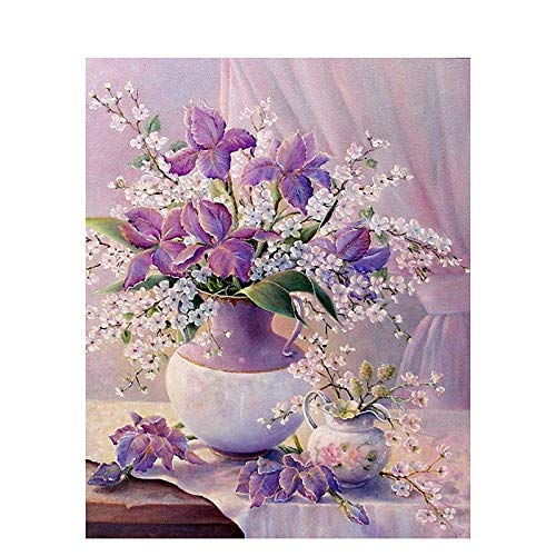 DIY pintura por números flores lienzo dibujo figura pintura al óleo pintado a mano decoración del hogar regalo A5 40x50cm