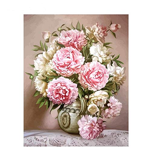 DIY pintura por números flores lienzo dibujo figura pintura al óleo pintado a mano decoración del hogar regalo A5 40x50cm