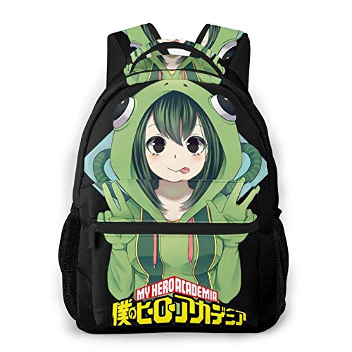 DJNGN Anime My He-r-o ACA-Demi-a Froppy Asui Tsuyu Mochila Boku No Hero ACA-Demi-a Daypack Mochila