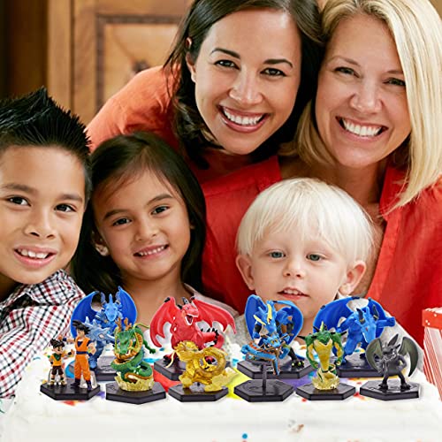 Dragon Ball Cupcake Toppers Miotlsy 10PCS Dragon Ball Mini Figuras Goku Broly Super Saiyan Gogeta Anime Modelo Figuras para Niños Decoración de Cumpleaños Tarta