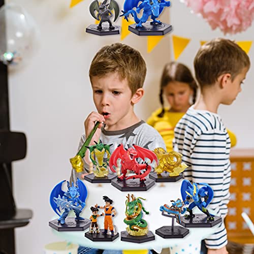 Dragon Ball Cupcake Toppers Miotlsy 10PCS Dragon Ball Mini Figuras Goku Broly Super Saiyan Gogeta Anime Modelo Figuras para Niños Decoración de Cumpleaños Tarta