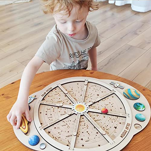 DRXX Puzzle Espacial con Planetas extraíbles Tablero Modelo de Sistema Solar Duradero Juego Educativo Stem para Amantes de la astronomía Brain Teaser Montessori Toy Patrones vívidos Regalo para niños