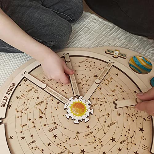 DRXX Puzzle Espacial con Planetas extraíbles Tablero Modelo de Sistema Solar Duradero Juego Educativo Stem para Amantes de la astronomía Brain Teaser Montessori Toy Patrones vívidos Regalo para niños