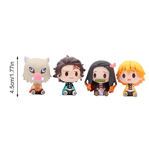 Earlyad Figuras de Demon Slayer, 4 Piezas Demon Slayer Figura de acción, Kimetsu No Yaiba Q Posket Petit, PVC Anime Character Model Collective Toy Gift para la decoración del hogar