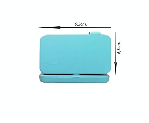 ECODEPIL Porta mascarillas para Niños - Pack de 2 Estuches - Caja para mascarillas Reutilizable- Ideal para Guardar Tus mascarillas- Protección asegurada Fácil de Limpiar- Color Turquesa