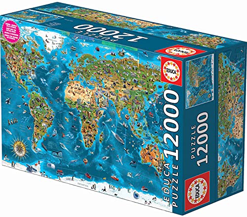 Educa - XXL Puzzles, Maravillas del mundo, Puzzle Gigante de 12000 piezas (Ref. 19057)