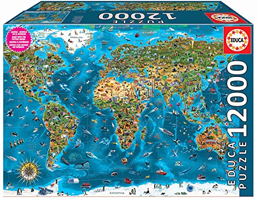 Educa - XXL Puzzles, Maravillas del mundo, Puzzle Gigante de 12000 piezas (Ref. 19057)