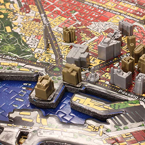 Eleven Force - Puzzle 4D Ciudades, diseño Barcelona (00500)- Puzzle Barcelona, Multicolor