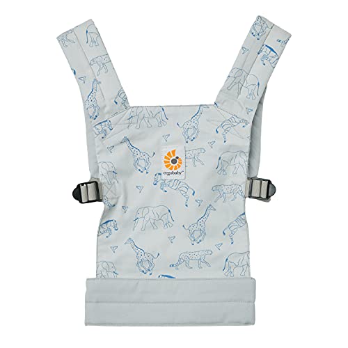 Ergobaby Mochila Portamuñecas de Juguete para Niños Pequeños, Porta Muñecas 100% Algodón, Safari Dream