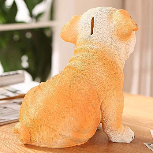 Estatuillas coleccionables Resina Decoratio Dibujos Animados Perrito Piggy Bank Zodiaco Animal Piggy Bank Moneda Grande Puede Resina Artesanía Dirgee