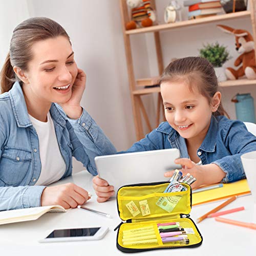 Estuche Escolar, Multifuncional Estuche de lápices de Gran Capacidad Bolsa de Lona Premium Bolsa de lápiz Organizador de papelería para Material Escolar y Viaje Double Estuche Dos Compartimentos