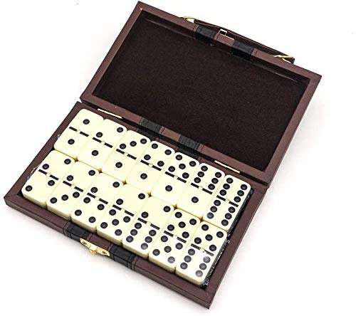 EUROXANTY Dominó de 28 Piezas con Maletín de Polipiel | Juego de Mesa Clásico | Fácil de Transportar | Clásicos de Mesa (Maletin Negro)