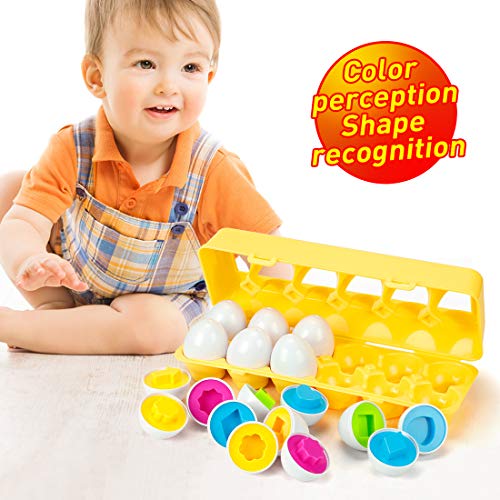 EXTSUD Huevos de Pascua Juguete Educativo para Niños Mayores de 3 Años Juego de Reconocimiento de Color y Forma Puzzle