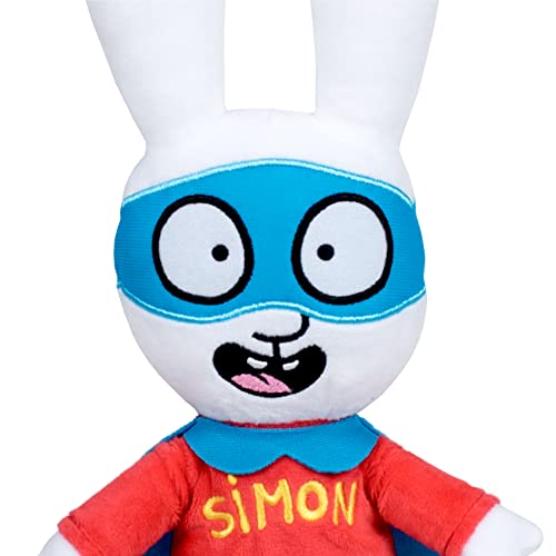 Famosa Softies - Simón con traje de Súper héroe, conejito de peluche de 27 centímetros, personaje de la serie de dibujos animados, desde 0 años, (760020278)