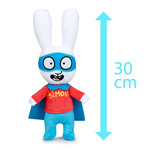 Famosa Softies - Simón con traje de Súper héroe, conejito de peluche de 27 centímetros, personaje de la serie de dibujos animados, desde 0 años, (760020278)