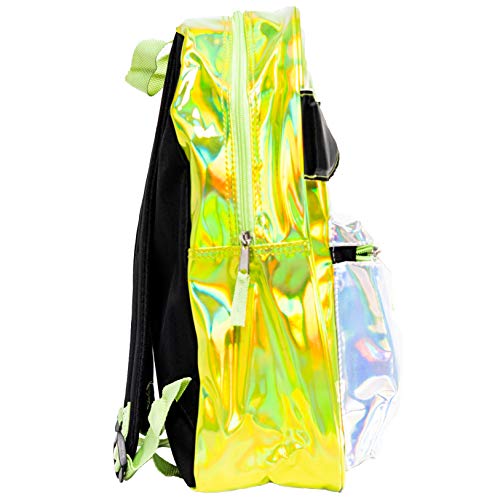 Fast Forward Star Wars"The Child" Baby Yoda Mochila de 16 pulgadas con lámina plateada y orejas en forma, grande (OLSI)