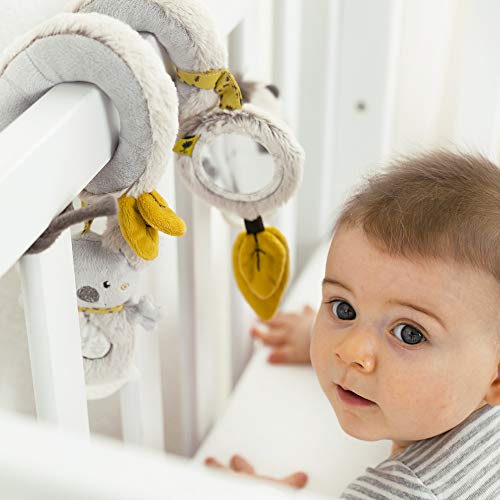 Fehn Activity - Espiral de tela para agarrar y sentirse para cama, cochecito, parque infantil ajustable, para bebés y niños pequeños a partir de 0 meses