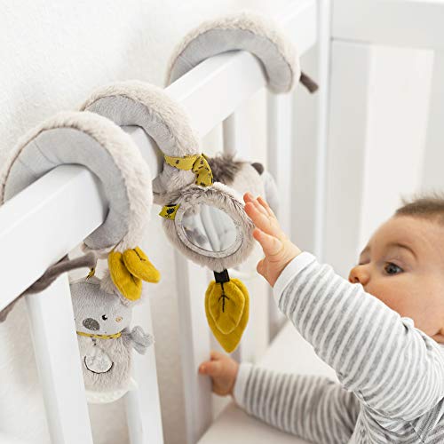 Fehn Activity - Espiral de tela para agarrar y sentirse para cama, cochecito, parque infantil ajustable, para bebés y niños pequeños a partir de 0 meses